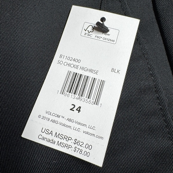 NWT Volcom So Chickie High Rise Chino Pants Womens 24 Work Casual preppy - Picture 9 of 16